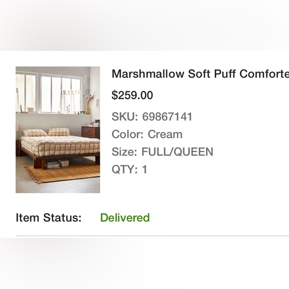 Urban Outfitters Marshmallow Puff Comforter + Shams - Picture 1 of 4